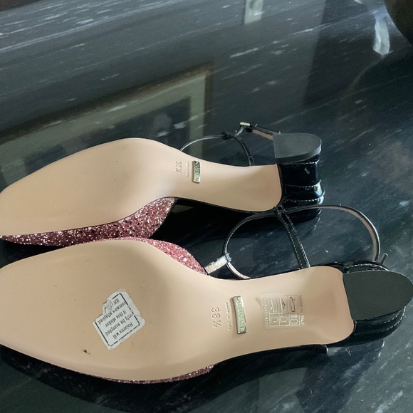 Gucci Double G Logo Glitter T-Strap Pumps w/ Tags - Picture 6 of 6